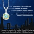 thumbnail image 2 of Gem Stone King 14K White Gold Mercury Mist Mystic Topaz and White Created Sapphire Pendant Necklace for Women | 1.02 Cttw | Gemstone November Birthstone | Round 6MM | With 18 inch Chain, 2 of 6