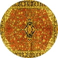 thumbnail image 1 of Ahgly Company Indoor Round Medallion Yellow Traditional Area Rugs, 3' Round, 1 of 4