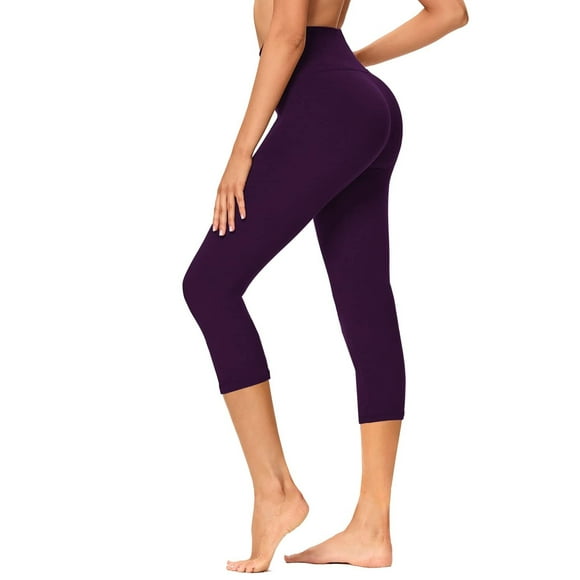 GAYHAY High Waisted Capri Leggings for Women - Soft Slim Yoga Pants for Running Cycling Workout