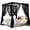 Black, variant on 8-Piece Lace Canopy Bed Curtains, Sheer Elegant Bed Canopy Netting Panels for Queen & Full Size Beds, 39" x 79"