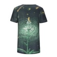 thumbnail image 4 of Pompotops Mode Femmes Été Col Rond Manches Courtes Imprimé Casual T-shirt Blouse, 4 of 7