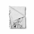 thumbnail image 2 of Black and White Soft Flannel Fleece Throw Blanket, Meadow Flowers with Abstract Dandelions in Countryside Artwork, Cozy Plush for Indoor and Outdoor Use, 50" x 70", Black White, by Ambesonne, 2 of 6