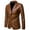 Mustard Yellow, variant on Men's Faux Leather Blazer Jackets Notch Lapel Long Sleeve 2 Button Slim Fit Sports Coat Single Breasted Pockets Burgundy 42