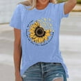 thumbnail image 2 of Lkhaha Tops for Women Sunflower Letter Graphic Short Sleeve Summer Casual Crew Neck Lightweight Outfits Clothes 2026 Light Blue M, 2 of 4
