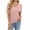 Pink, variant on Summer Tops for Women V Neck T Shirt Textured Short Sleeve Casual Blouse Side Split Knit Pullover Fashion Clothing
