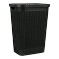 thumbnail image 7 of Mind Reader 60L Slim Laundry Hamper, Clothes Basket, Lid, Linen Design, Plastic, Black, 7 of 7