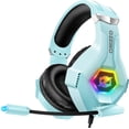 thumbnail image 1 of Ozeino [2024 nuevo] Auriculares para juegos para PS4, PS5, PC, controlador Xbox One, auriculares supraaurales con cancelación de ruido con micrófono, luz LED, sonido envolvente de graves, orejeras con, 1 of 4