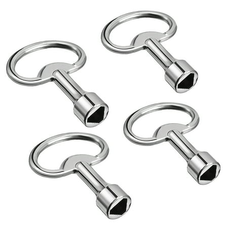 4pcs 53mm Length 13mmx8mmx2mm Zinc Alloy Triangle Electrical Cabinet Key