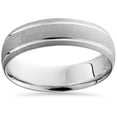 thumbnail image 1 of Mens Solid 950 Platinum Brushed Comfort Fit 6mm Wedding Ring Band, 1 of 3