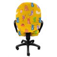 thumbnail image 3 of Cartoon Office Chair Slipcover, Repetitive Funny Monsters Fantasy Creatures Aliens, Protective Stretch Decorative Fabric Cover, Standard Size, Marigold and Multicolor, by Ambesonne, 3 of 5