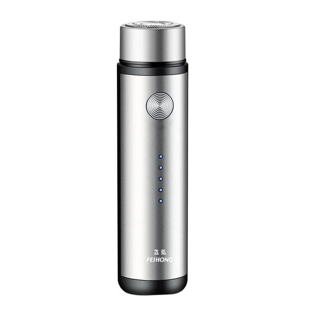 Mini afeitadora eléctrica para hombres jinwen con indicador LED carga con cable USB Plata