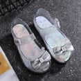 thumbnail image 5 of GobdXE Little Girls Sparkle Jelly Sandals Adjustable Strap Closed Toe Princess Bow Flat Shoes Toddler Summer Water Beach Dress Up Footwear Size:2.5-3 Years, 5 of 8