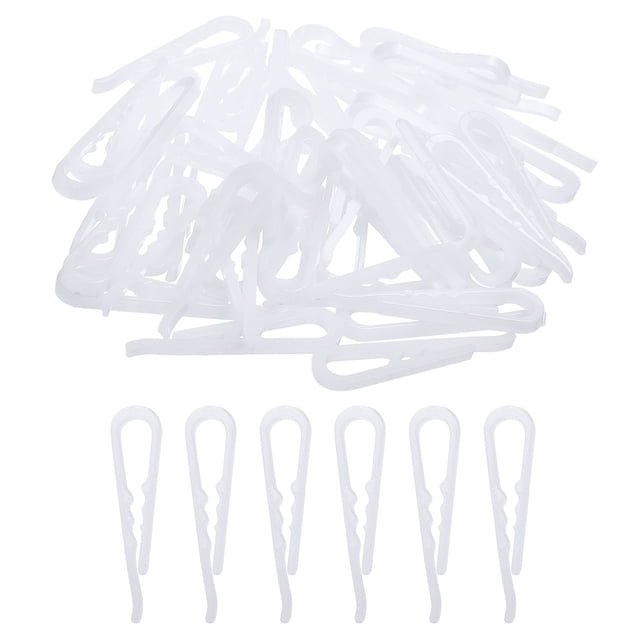 100 Paquete de Clips de Cocodrilo de Plástico Duraderos, 1.97" Blanco? Clip de Camisa en Forma de U con Dientes