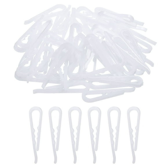 100 Paquete de Clips de Cocodrilo de Plástico Duraderos, 1.97" Blanco? Clip de Camisa en Forma de U con Dientes