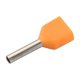 thumbnail image 2 of AWG 22/0.5mm Copper Wire Crimp Connector Double Ferrule Insulated Pin Cord End Orange TE0508 Pack of 200, 2 of 4