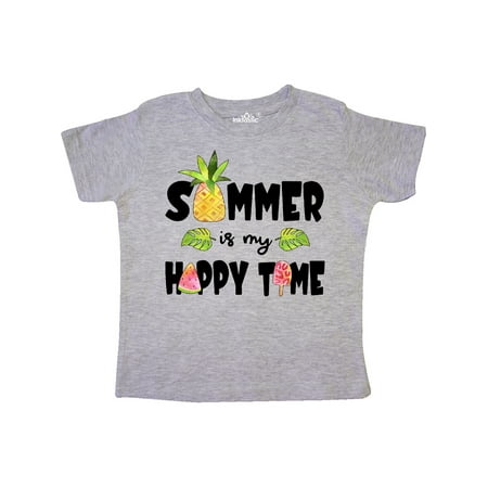 

Inktastic Summer is my Happy Time- Pineapple Watermelon Popsicle Gift Toddler Boy or Toddler Girl T-Shirt