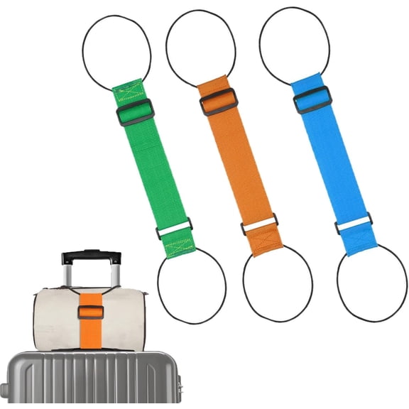 Multi Use Strong Adjustable Luggage Connector Straps - Luggage Connector Straps for Suitcases, Elastic Travel Belt for Suitcases, Secure Stacking & Hands-Free Carrying Essentials (3PCS-3)