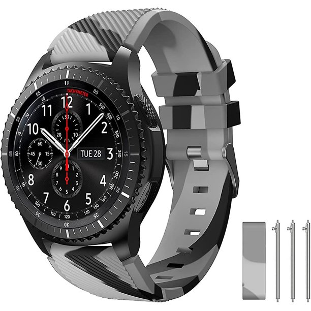 Correa de reloj de 22 mm compatible con Samsung Galaxy Watch 3 de 45 mm/galaxy Watch de 46 mm/gear S3 Frontier/classic, correa de reloj inteligente de silicona suave de 22 mm Casua