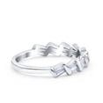 thumbnail image 2 of Half Eternity Rope Ring Wedding Engagement Band Baguette Shape 925 Sterling Silver, 2 of 7