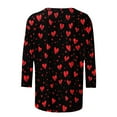 thumbnail image 5 of Vetsdori Womens 3/4 Sleeve Tops Plus Size Summer Blouses Casual Valentine,Graphic Trendy Crew Neck T-Shirts for Junior Cute, 5 of 5