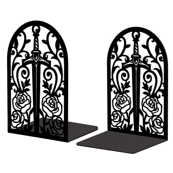 Metal Bookends for Shelves Modern Decorative Heavy Duty Study Book Support Stoppers for Office Desk Shelf Room 5.3"x4.3"x7.9" Cast Iron Tall