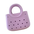thumbnail image 4 of Bolsa de playa para mujeres Impermeable para el agua Pequeña bolsa Multipropósito de almacenamiento de verano con agujero Púrpura, 4 of 8