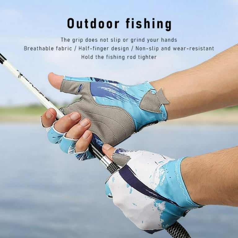 Fingerless Fishing Gloves UV Protection Fishing Sun Gloves for Men and  Women Fishing, Boating, Kayaking, Hiking, Running, Cycling and Driving