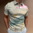 thumbnail image 2 of Chinese Lotus Men Zipper T-shirt Summer Casual Short Sleeve T-shirt Top, 2 of 7