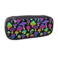 thumbnail image 2 of Lsque Bright Mushrooms Printed Big Capacity PU Leather Pencil Case Large Pencil Pouch Stationery Pen Bag Pencil Holder for Teen, 2 of 6