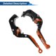 thumbnail image 5 of Palancas de freno y embrague cortas largas para Kawasaki ZX14R 2006-2017, palanca de freno ajustable de motocicleta, aleación de aluminio, mango negro con extremo naranja, 5 of 6