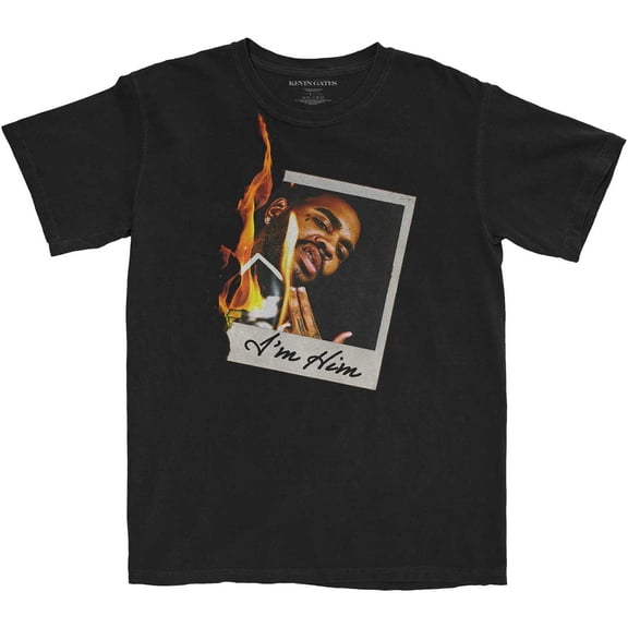 Men's Kevin Gates Polaroid Flame Slim Fit T-shirt Small Black