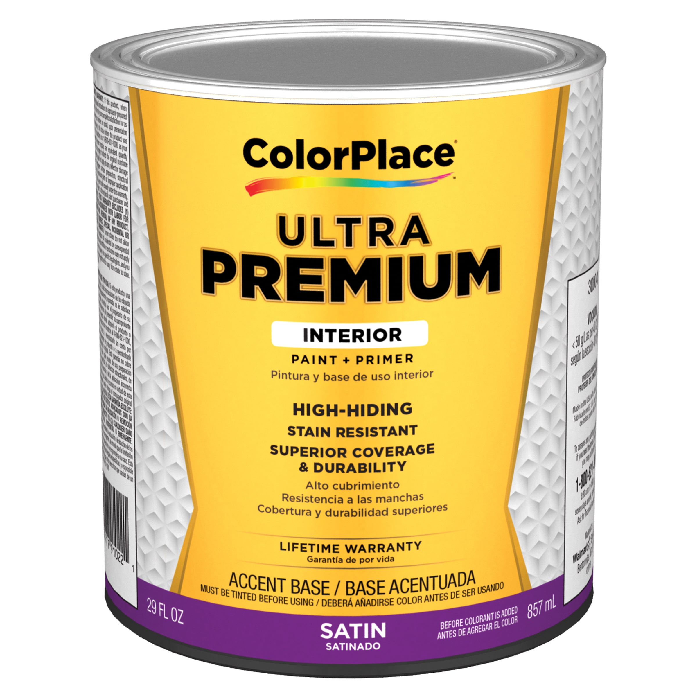 Color Place Ultra Premium Interior Paint & Primer Satin Accent Base 1