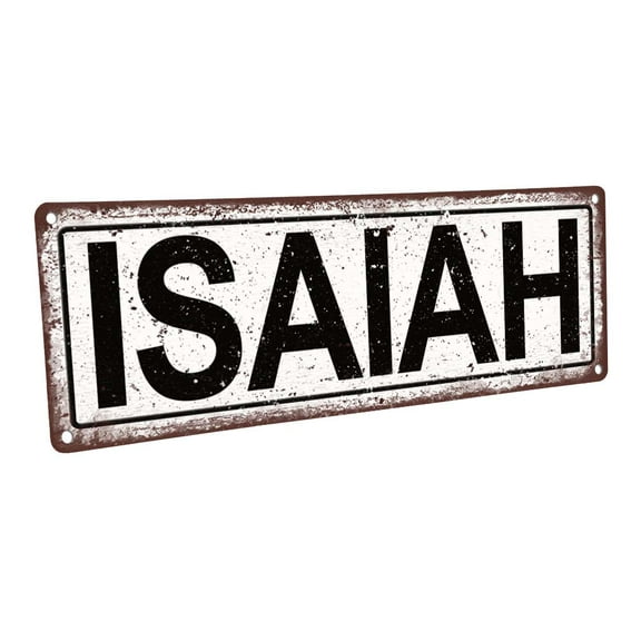 Isaiah 4"x12" Metal Sign, Wall Décor for Kids Room and Nursery