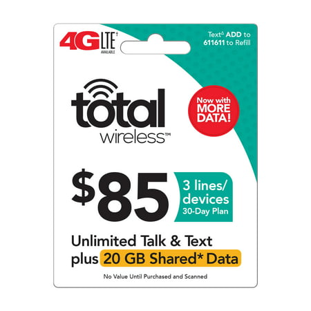 Total Wireless $85 Shared* Family Plan (Email