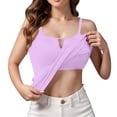 thumbnail image 2 of VV AVEORS Built In Bra Tank Tops For Women Plus Size Casual Sleeveless Hollow Out Workout Tops Yoga Gym Athletic Basic Summer Cami Shirts Purple Pink 5XL, 2 of 7