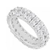 Fine Jewelry Vault UBAGR700CZ178110 CZ Wedding Bands 7 CT Rows CZ Eternity Bands on Sterling Silver 925