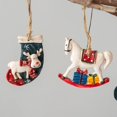 thumbnail image 2 of Artesanías de decoración navideña, colgante de resina pequeño, diseño de patrón de Reno de caballo lindo, colgante de árbol de Navidad, decoraciones de árbol de Navidad, 2 of 4