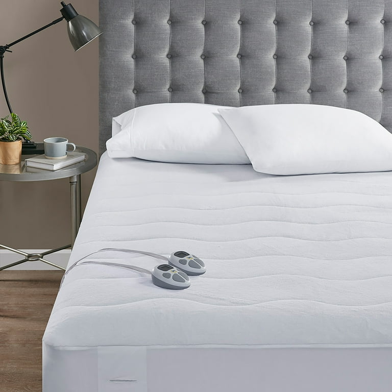 Serta Plush Heated Mattress Pad, Queen, White - Walmart.com