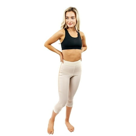 

Compression Girdle with 2-inch Waist Mid-Calf Length Slit Crotch by ContourMD Style 1 - Beige Large