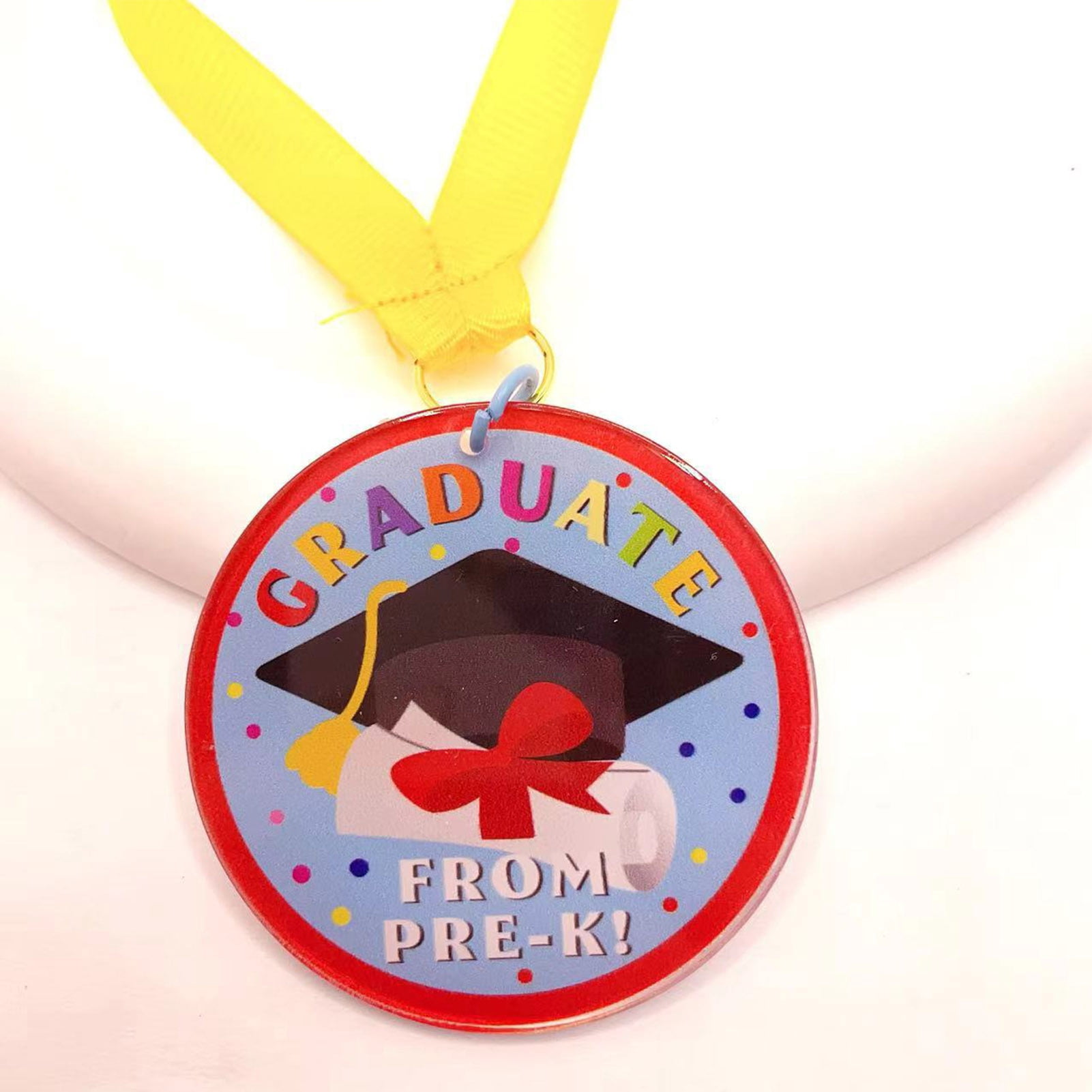 1st Place Graduation Medal - Gold Perimeter Design, 2.75 Inch With Free Red White & Blue Neck Ribbon