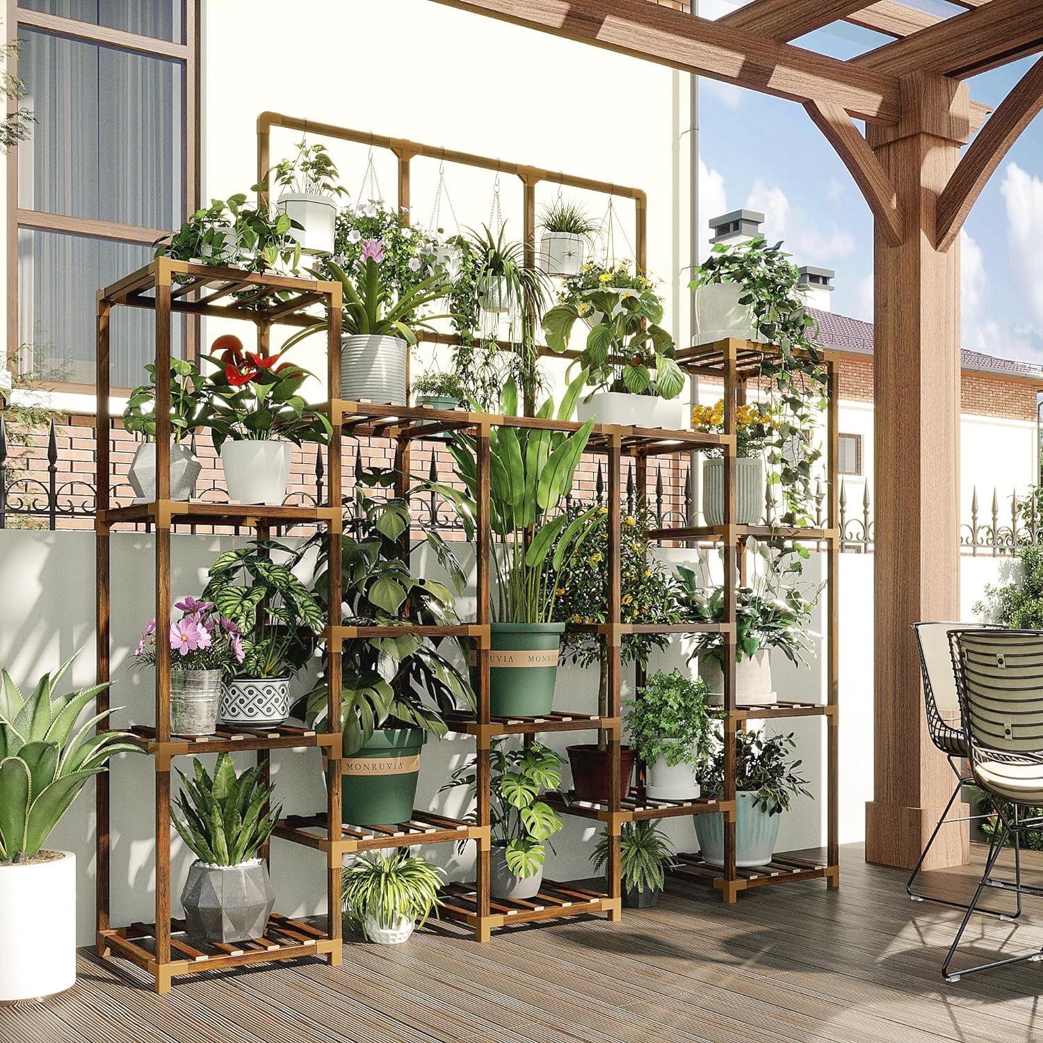 63''H Plant Stand Indoor Tall Plant Stands Outdoor with 7 Tiers