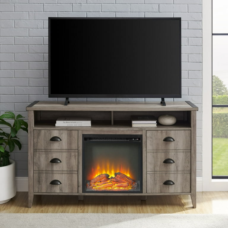 Manor Park Farmhouse 2 Door Electric Fireplace TV Stand for TVs up to 58,  Grey Wash - Walmart.com