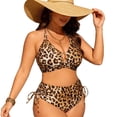 thumbnail image 6 of Top-kevin Women's Plus Size Leopard 2 Piece Bikini Sets Triangle Halter String Swimsuit, 6 of 8
