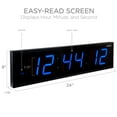 thumbnail image 7 of Ivation Huge 24 Inch Large Big Oversized Digital LED Wall Clock, 7 of 7