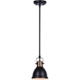 thumbnail image 1 of Winslow Pendant Light Fixture - Matte Black and Gold, 6", 1 of 1