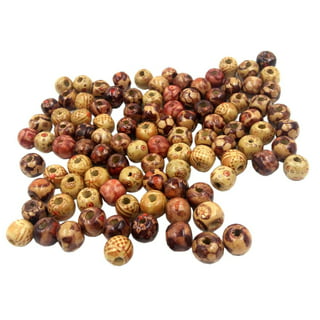 Hicarer 180 Pcs Wooden Bead Colorful Wood Beads for Crafts Round Wooden  Bead with Large Hole