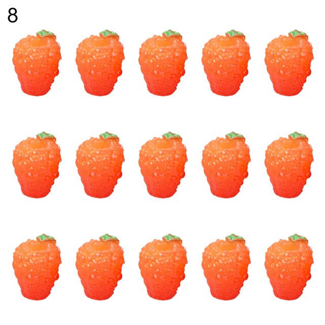 MesaSe 15Pcs Miniature Fruits Haute Simulation Large Application Résine Micro Paysage Fruit Figurine Parti Fournitures