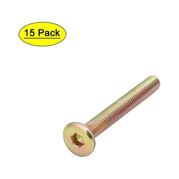 Uxcell M6x50mm Fully Threaded Hex Socket Pan Head Furniture Screws Bolts (16-pack)