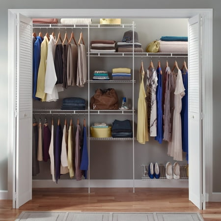 Closetmaid Closet Organizer Kit with Shoe Shelf, 5' to (Best Walk In Closet Systems)