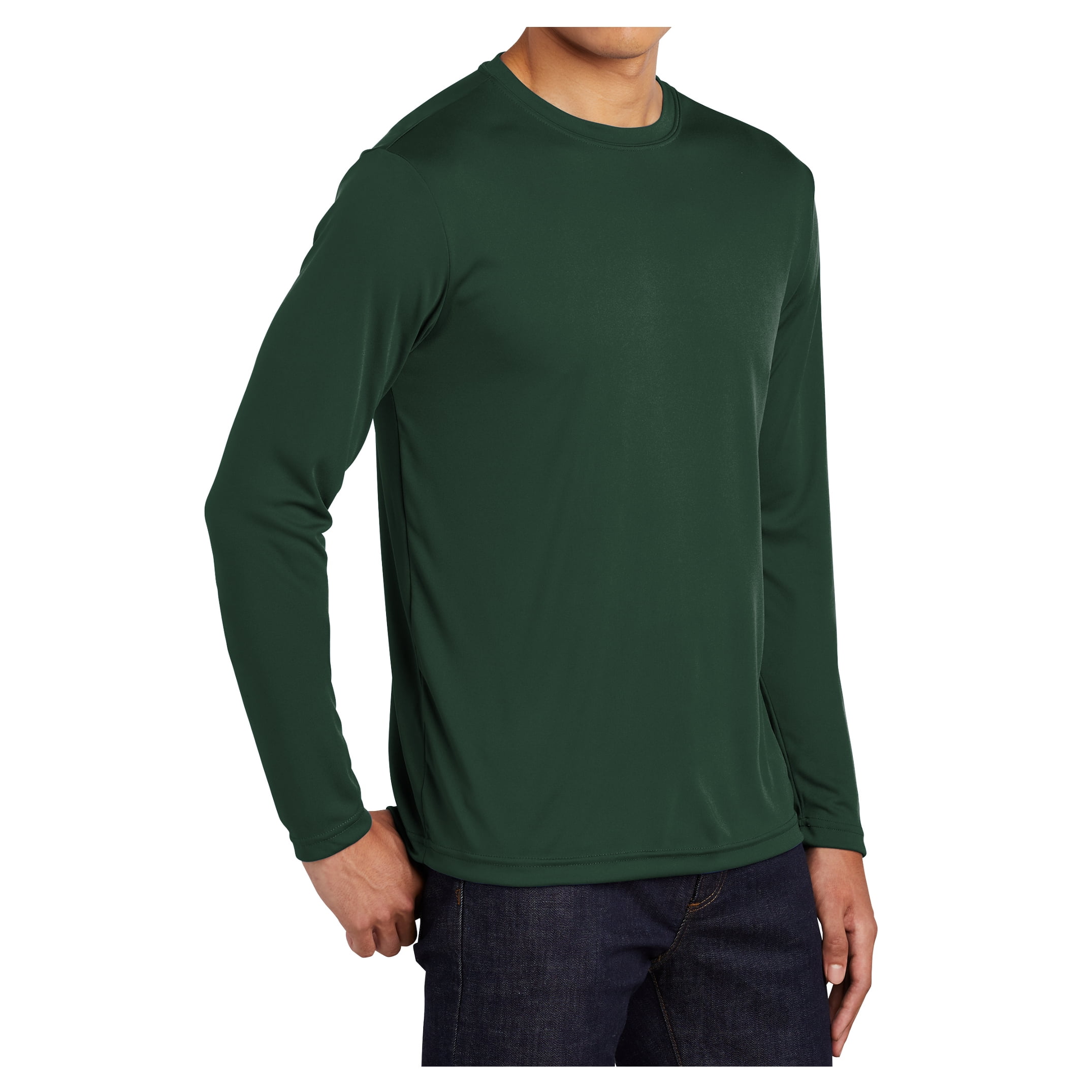 Mens Long Sleeve PosiCharge Competitor Polyester Tee Shirt Forest